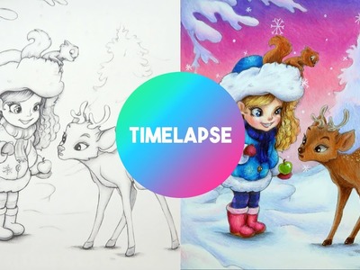 Christmas Coloring page by Julia Spiri TIMELAPSE