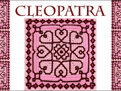 CLEOPATRA, Valentines Hearts Mosaic Crochet Square Pattern Video Tutorial by Violetta Vieux