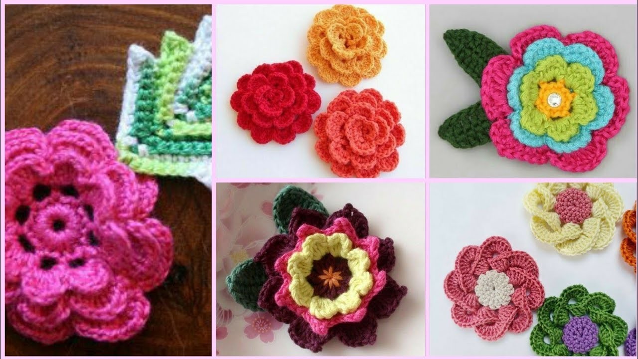 Colorfull Crochet Flower Free Pattetn And Sample Design Ideas