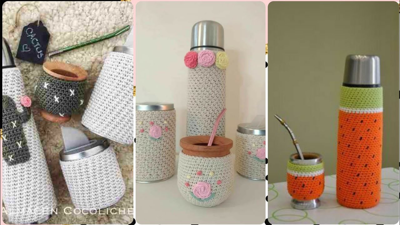 CREATIVE AND BRILLIANT FREE CROCHET BOTTLE HOLDER PATTERN