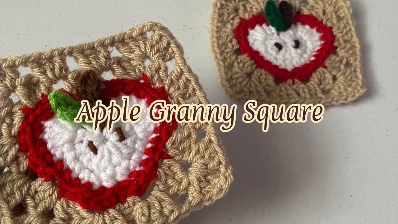 Crochet Apple Granny Square Tutorial # 104