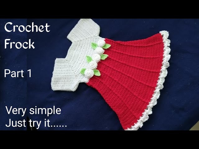 #crochet Christmas special red and white frock free pattern for 0-3year old baby girls#new #trending