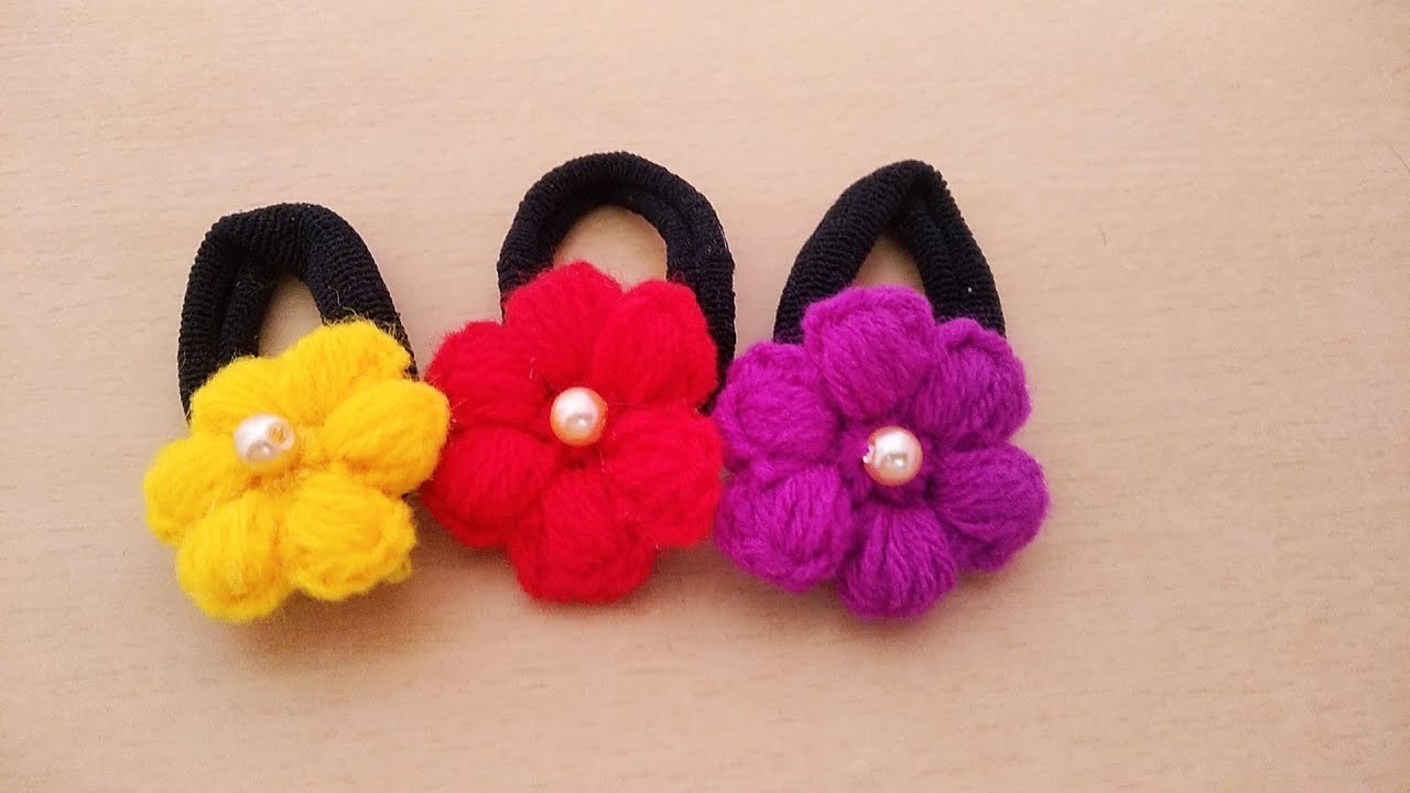 Crochet Flower Hair Ties Beginning | Home Pursuit