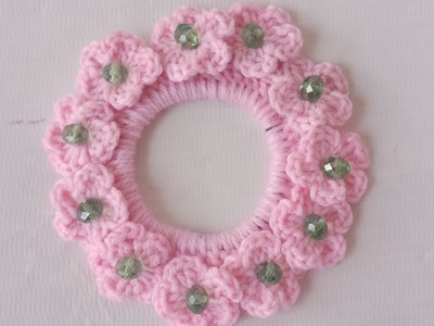 Crochet flower ???????? hair scrunchies.crochet hairben