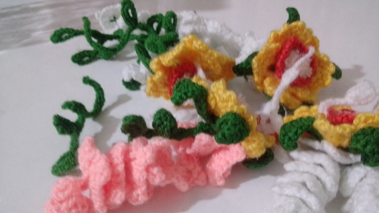 Crochet flower model key chain making knitting car ornament models ????