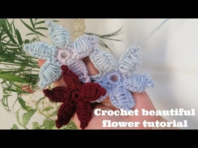 Crochet flower pattern step by step tutorial