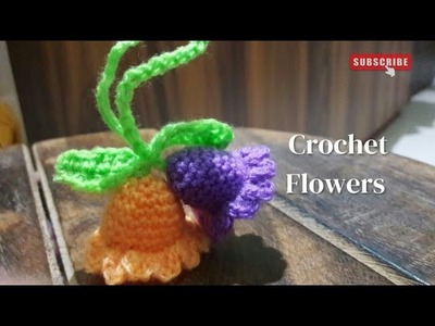 Crochet flowers. Bell flower. Lily flower.