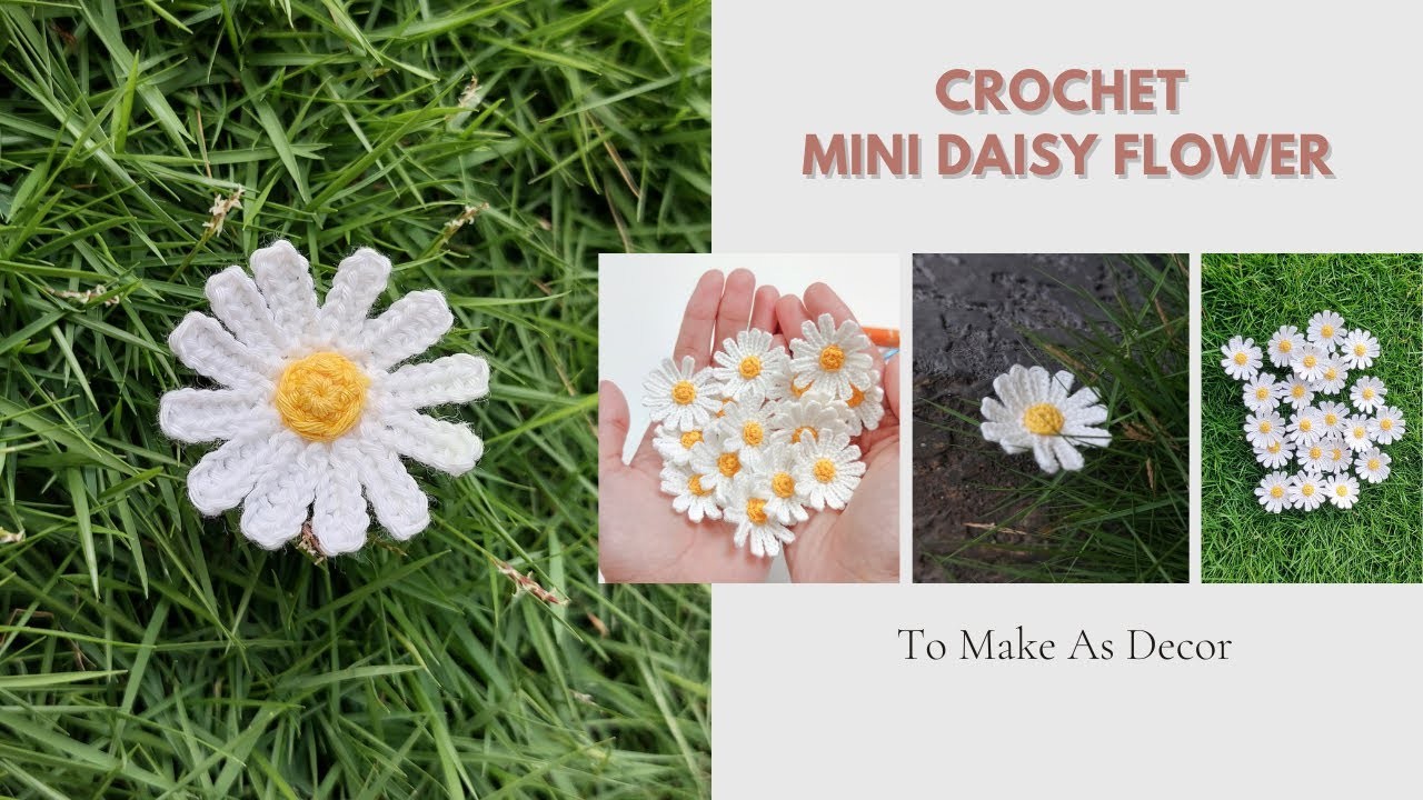 Crochet Mini Daisy Flowers ???? to Make as Decor | NHÀ LEN