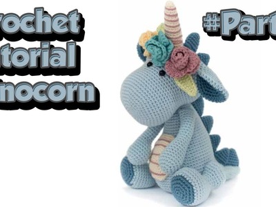 Crochet : Tutorial Dinocorn Part 3. Amigurumi. Free Pattern (ENGLISH SUBTITLES)