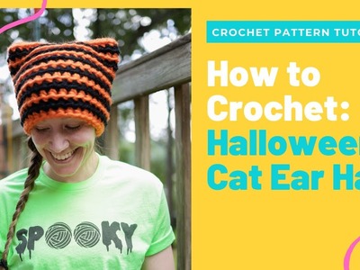 Crochet Tutorial: Halloween Crochet Cat Ear Hat Pattern
