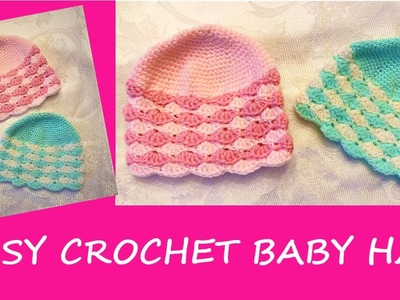 Easy Crochet Baby Hat- Step by Step Tutorial