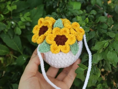 Ep.34 Part.1 Crochet Flower ???? Basket ????.Tutorials. Easy for beginners