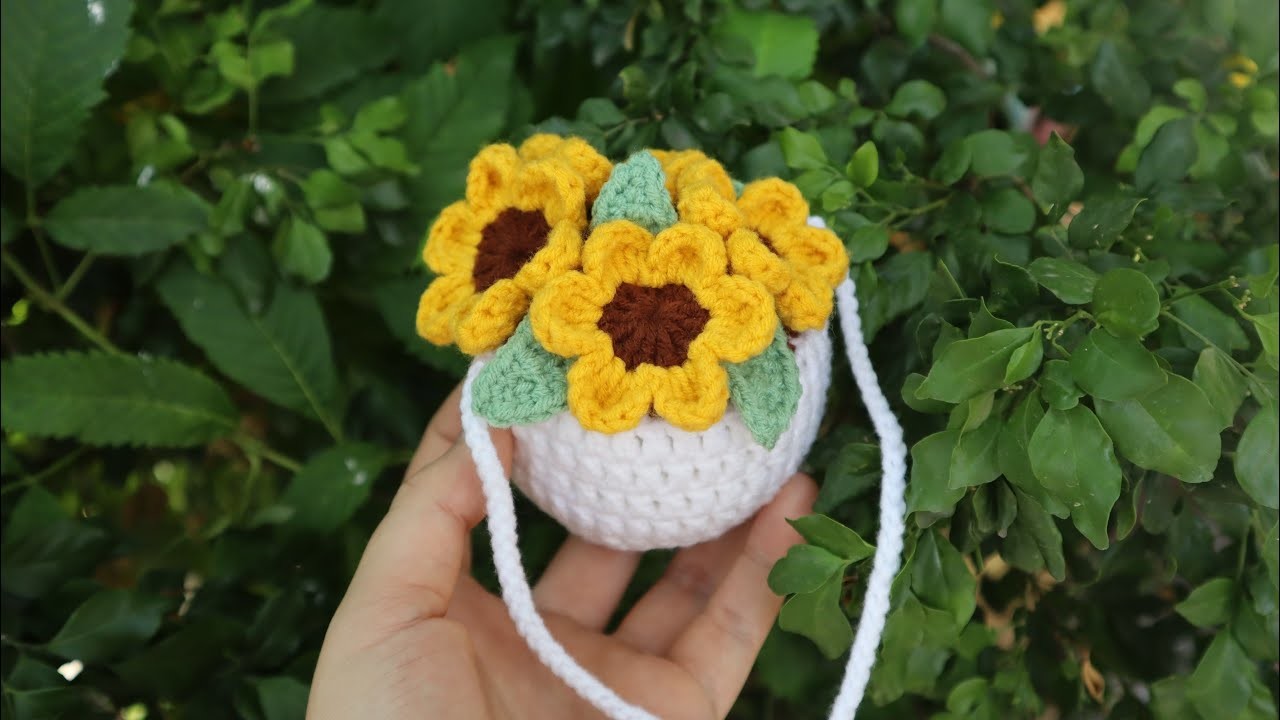 Ep.34 Part.1 Crochet Flower ???? Basket ????.Tutorials. Easy for beginners