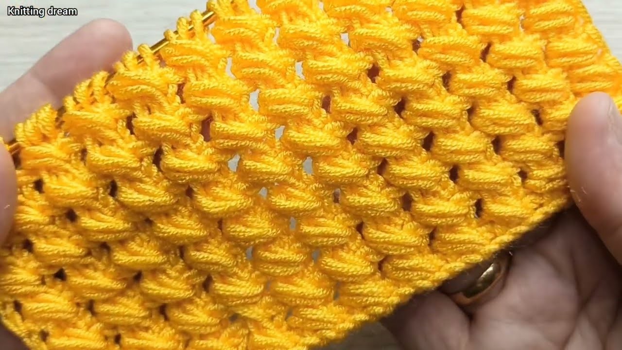 Eye-catching wonder knitting pattern made with two needles Tunus işi