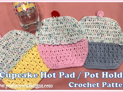 FRIDAY FUN DAY - Cupcake Hot Pad. Pot Holder Crochet Pattern #crochet #crochetvideo