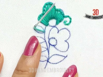 Hand embroidery | motif embroidery | blanket stitch | Easy Flower embroidery for beginners