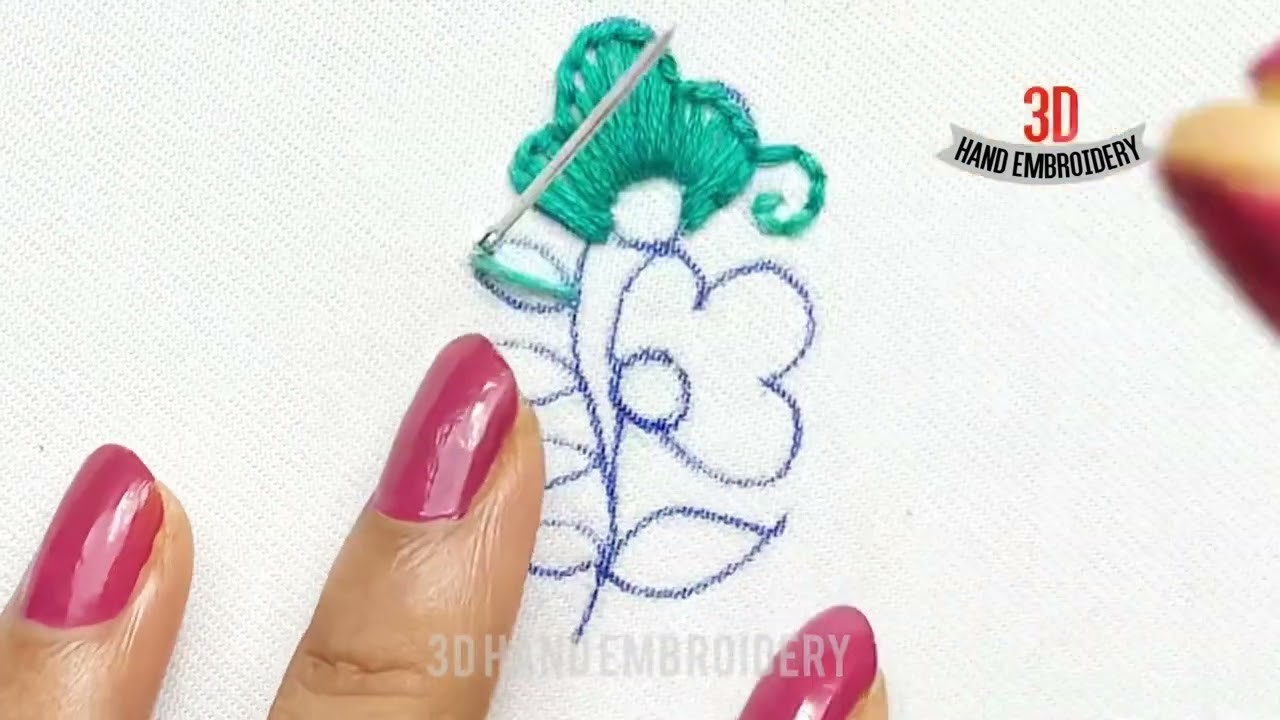 Hand embroidery | motif embroidery | blanket stitch | Easy Flower embroidery for beginners