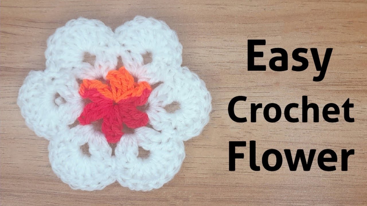 How to Crochet a Simple Flower | Fast & Easy Crochet DIY Flower