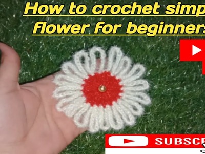 How to crochet simple flower for beginners????|| Crochet flower  tutorial  vry easy|| #@crazykanhaji