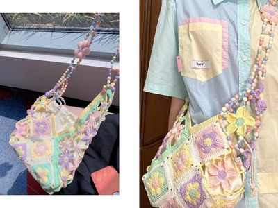 How to make crochet a flower bag easy | Crochet Tote bag