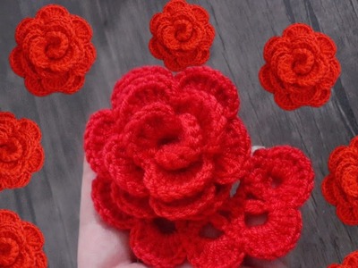 How to make easy crochet rose.crochet for beginners.d❤❤ #crochet for beginners #crochet flower