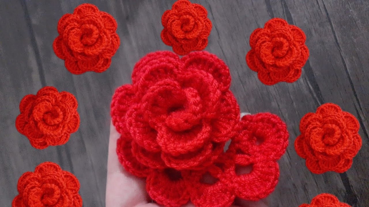 How to make easy crochet rose.crochet for beginners.d❤❤ #crochet for beginners #crochet flower