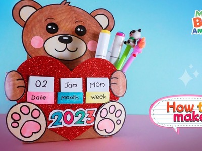 How to make Teddy bear desk calendar | diy calendar 2023 | calendar 2023