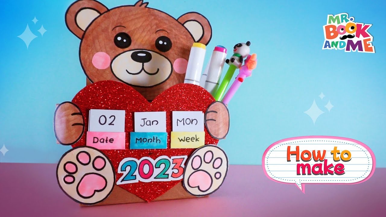How to make Teddy bear desk calendar | diy calendar 2023 | calendar 2023