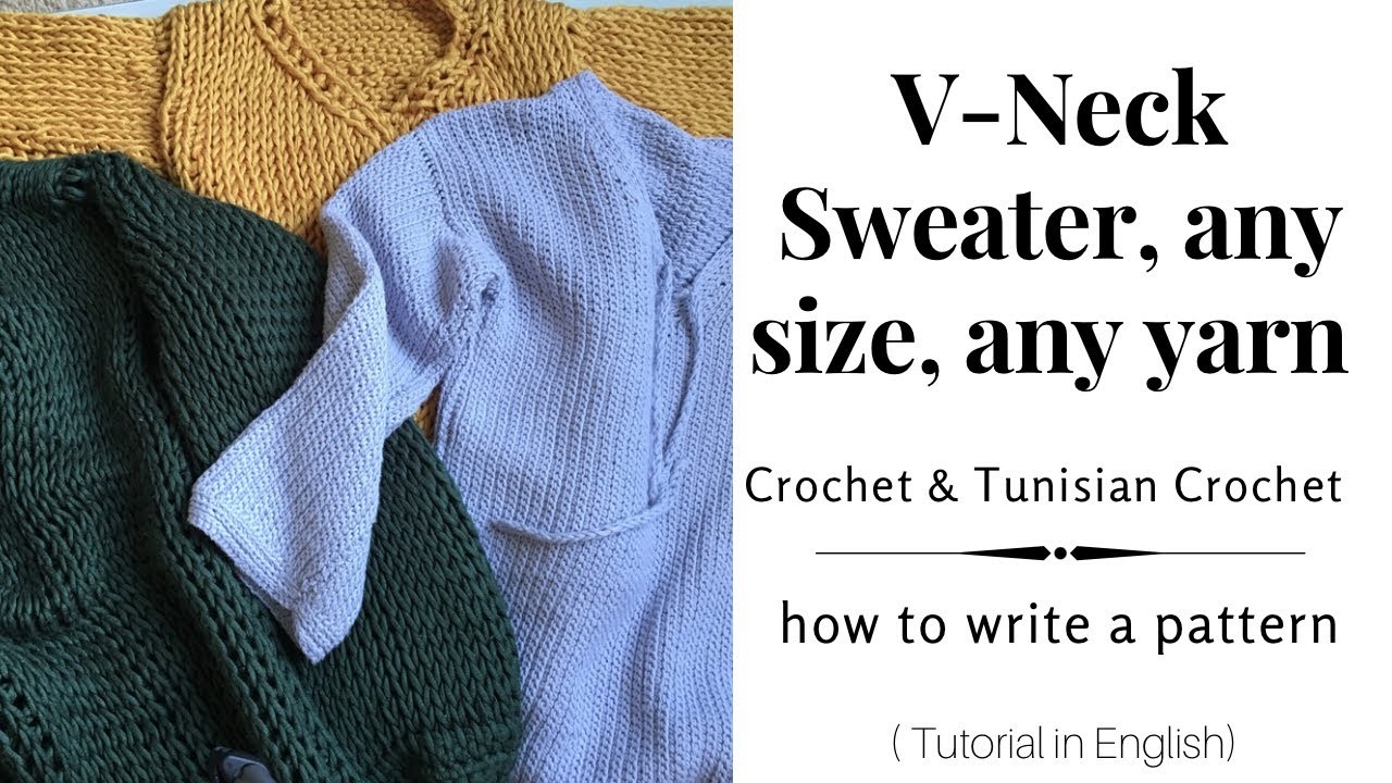 How to write a V neck crochet pattern