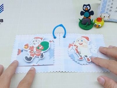Jolly Santa's Workshop: Creating a Christmas Card with Santa Claus Spreading Joy and Gifts