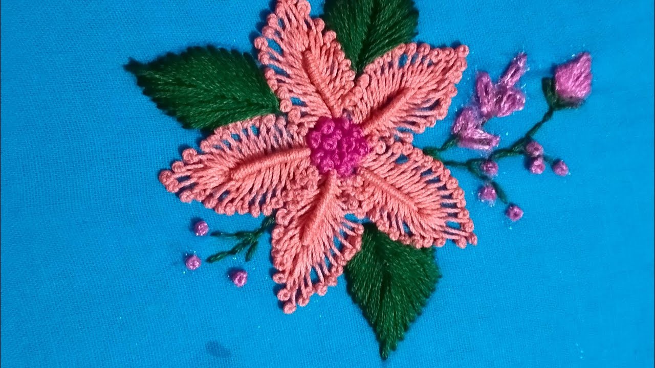 Latest new hand embroidery#woolen new design#beautiful flower