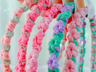 Macrame Daisy Flower Hairband Tutorial - Alternating Design