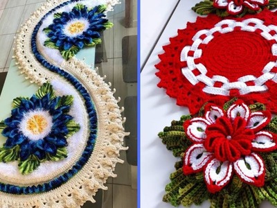 Mexican Style Crochet Table Runner design pattern. easy  flower table runner  #crochet #craft #diy