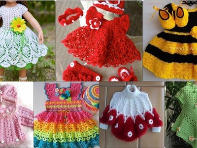 Most beautiful baby girls crochet frocks designs.Crochet baby sweater pattern designs 2023
