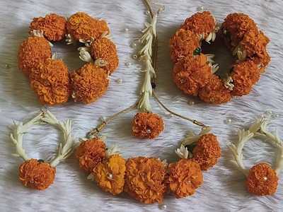 Real flower jewellery|Marigold jewellery|How to make real flower jewellery easily at home