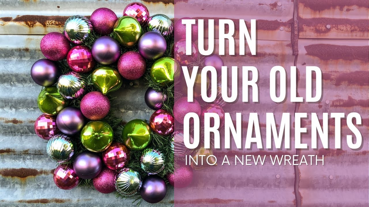 Recycle Your Old Ornaments Into A New Wreath - Easy Holiday DIY Wreath - Great For Clearance Finds