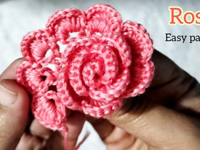 Rose || Easy pattern tutorial step by step || #rose #crochetpattern #কুশিকাটার #unique