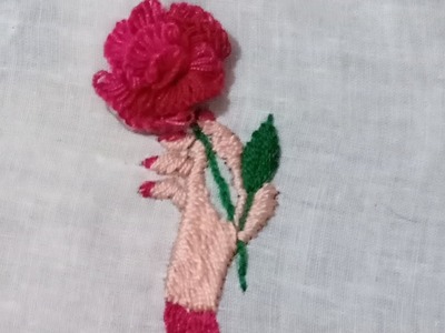 Rose flower hand embroidery desing video.Beautiful flower desing.