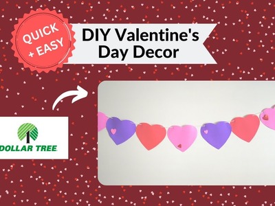 *SUPER EASY + FAST* ❤️ DIY Valentine's Day Garland | Dollar Tree Items | Decor