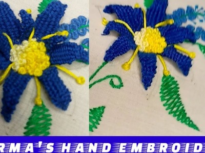 Super easy hand embroidery with pins|easy flower design|hand embroidery|Hurma's hand embroidery