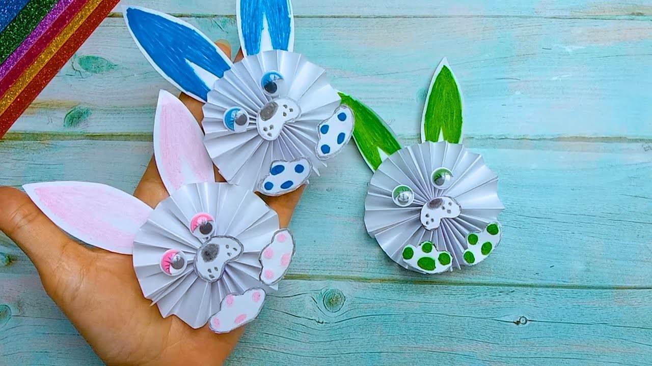 Teaching how to make an Easter Bunny out of paper. |Origami rabbit from paper | Crafts for children