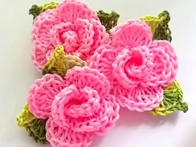This crochet flower is so pretty ????, crochet easy and simple rose pattern, güzel tığ işi basit gül,