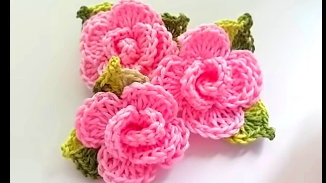 This crochet flower is so pretty ????, crochet easy and simple rose pattern, güzel tığ işi basit gül,