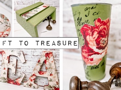 Thrift to Treasure - Finishing Projects using Roycycled Decoupage Paper & DIY Paint