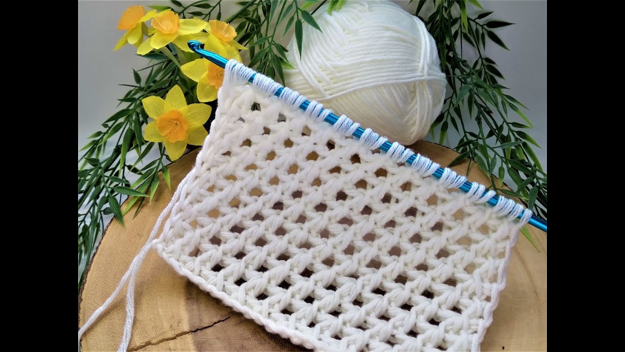 Very Easy ~ Beautiful Design ~ Tunisian Crochet Pattern