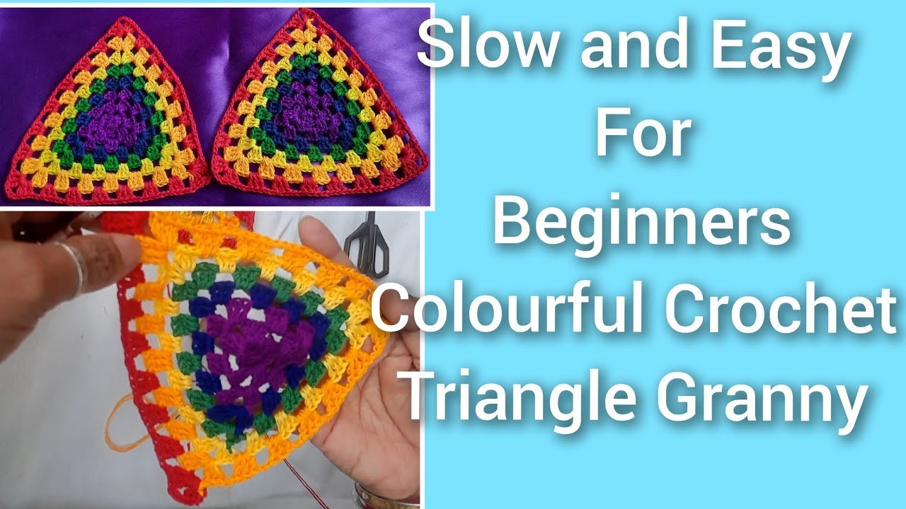 WOW! COLOURFUL Crochet Triangle Granny ||Quick and Easy