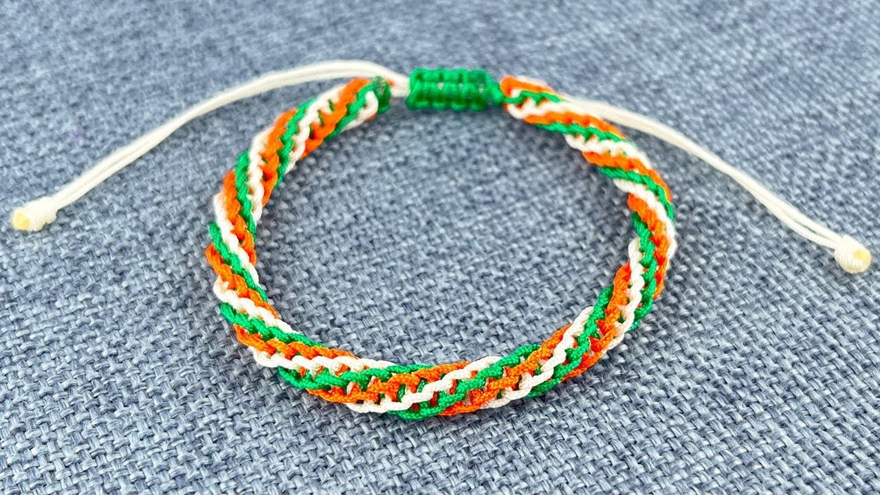 3 Colors Spiral Bracelet | Spiral Knot Macrame Bracelet Making Tutorial | Handmade Jewellery Ideas