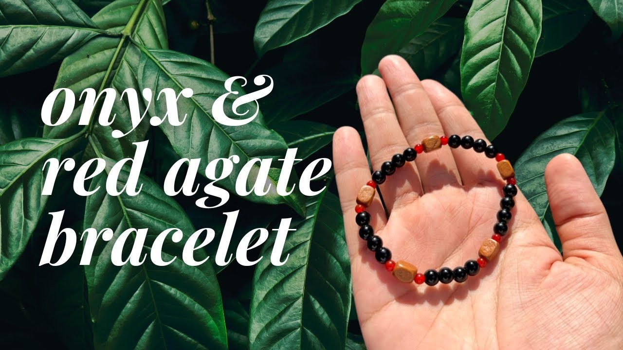 5mm Black Onyx and Red Agate Bracelet | Crystal Bracelet DIY