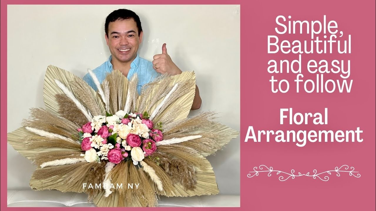 Beautiful and easy to follow Floral Arrangement with Pampas Grass