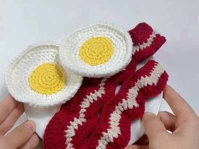 Crochet Bacon & Egg Play Food | Free Crochet Pattern Tutorial